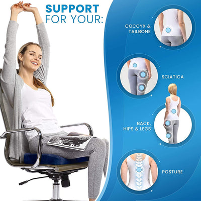 Coccyx Lower Back Support and Pain Relief Seat Cushion - DEBIK