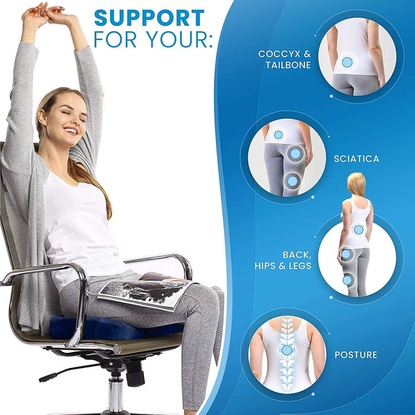 Coccyx Lower Back Support and Pain Relief Seat Cushion - DEBIK